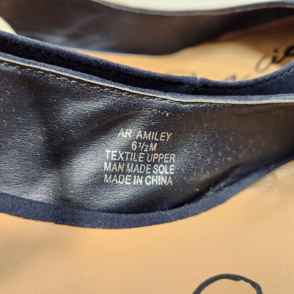 American Rag Miley Womens Closed Toe Ankle Strap Navy Wedge Heels Size: 6.5M - Picture 4 of 8
